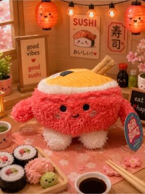 Cute 4.5 Plush Sushi Roll Plushie - BumBumz